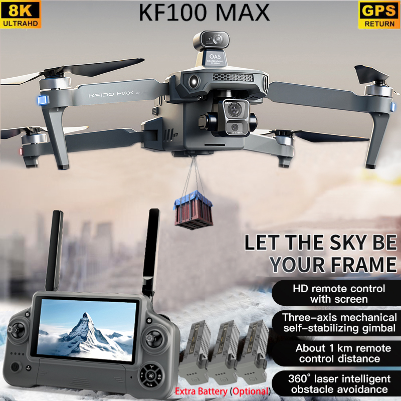 Drone Rc With Screen - KF100 MAX GPS Drone 4K Kamera