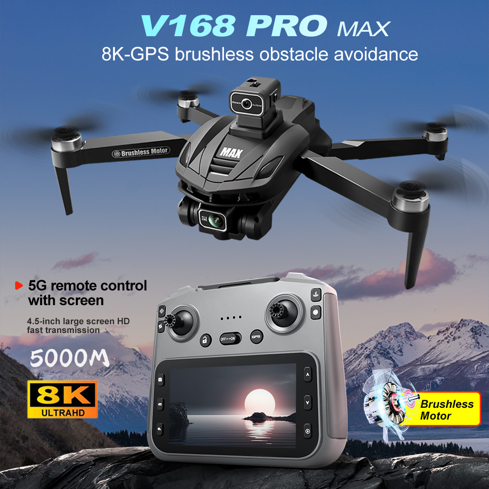 Drone Rc With Screen - V168 PRO Max GPS Drohne 8K