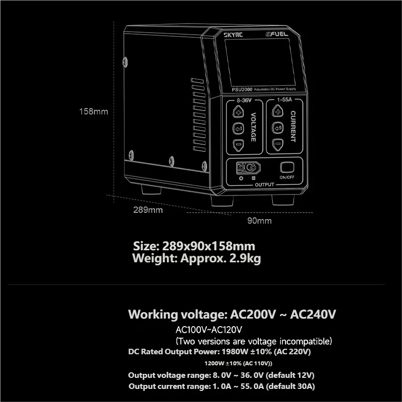 SKYRC PSU2000 1980W Einstellba – Drone Switch Rc Bewertung und Preis