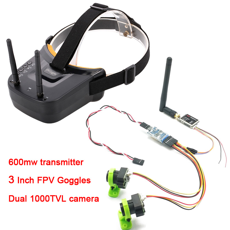 3-Kanal-Dual-Videokamera CMOS  – Fpv Goggles Headset Bewertung und Preis