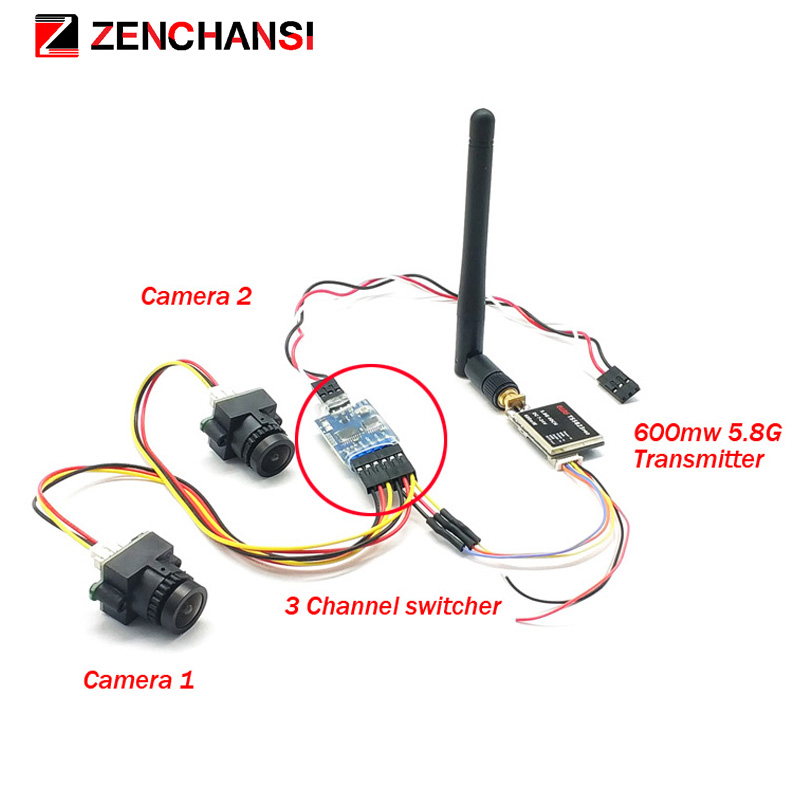 3-Kanal-Dual-Videokamera CMOS  – Fpv Goggles Headset Bewertung und Preis
