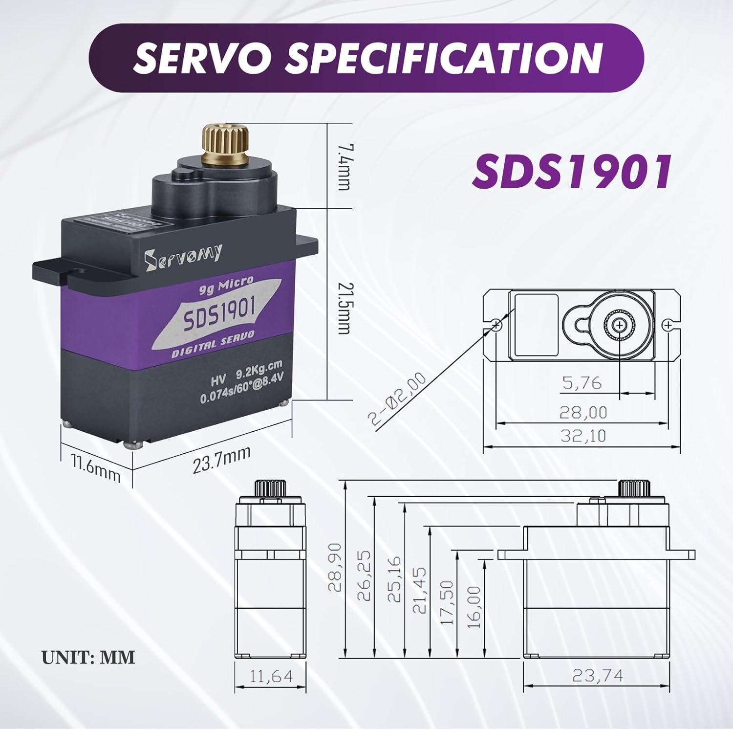 SERVOMY-SDS1901 Digital 9G Mic – Drone Rc Car Bewertung und Preis